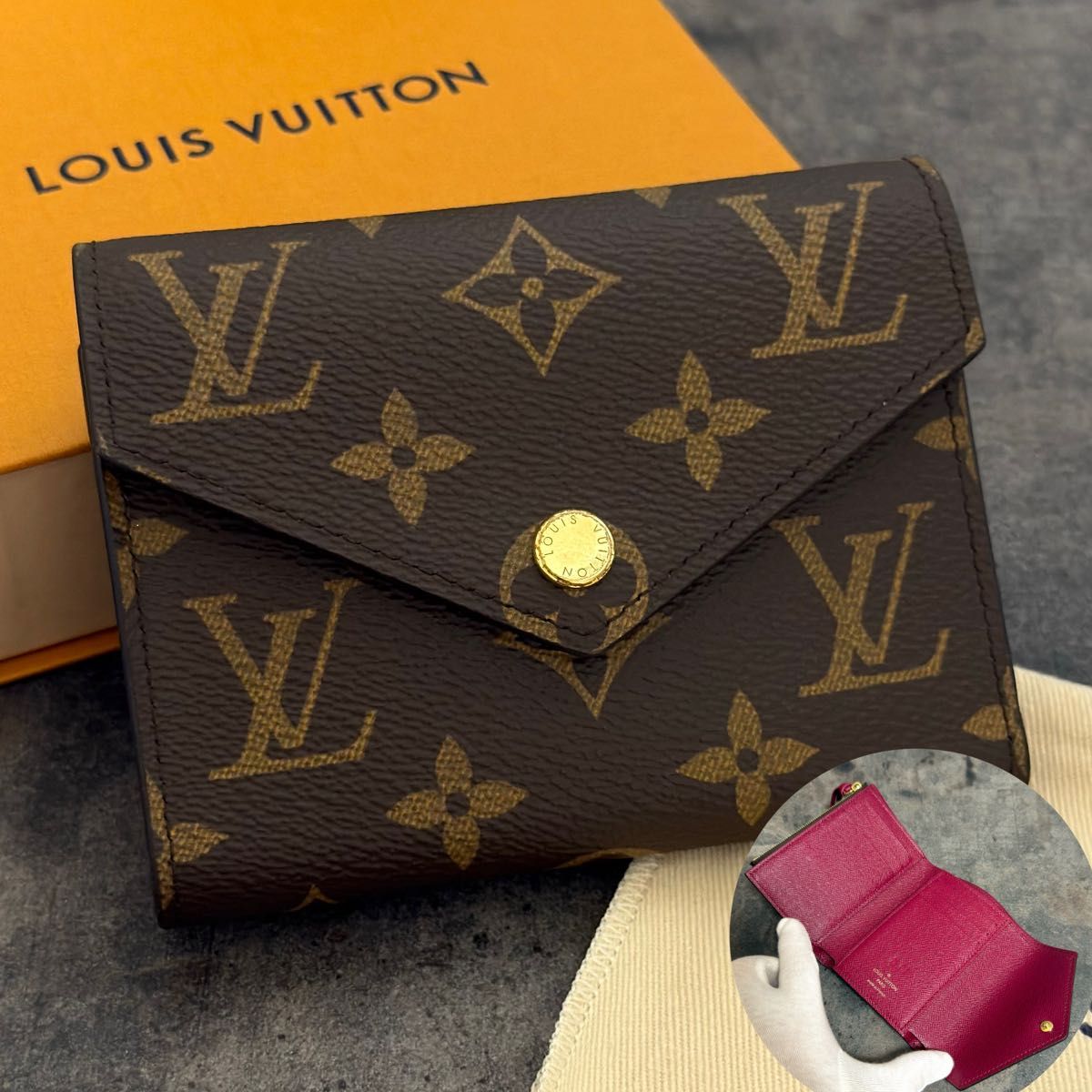 LV折財布 未使用級 IC搭載 ルイヴィトン モノグラム ヴィクトリーヌ