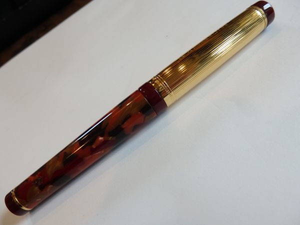 ◆【希少】ペン先：バイカラー 14K 585ソリッドゴールド M　BEXLEY ベクスレイ USA made ゴールドライン万年筆 コンバータ付属_画像3