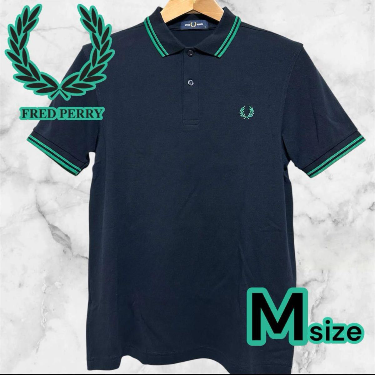 竹原 フレッドペリー ポロシャツ 極美品 ほぼ未使用 最高配色 FREDPERRY フレッドペリー ネイビー