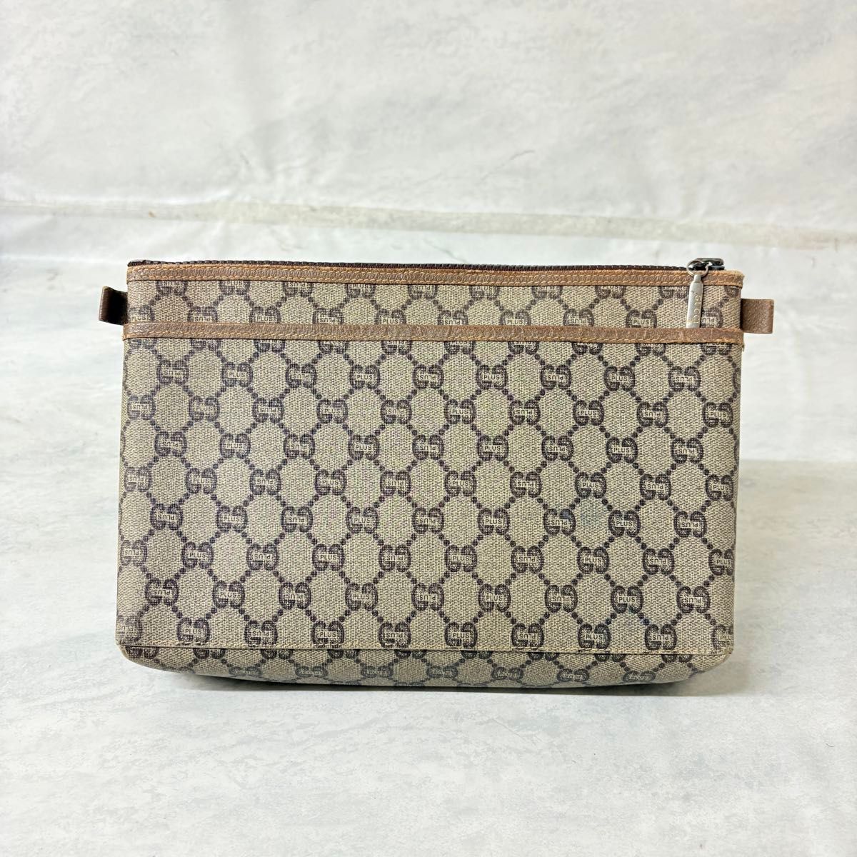 オールドグッチ GG柄 クラッチバッグ PVC ブラウン バッグ レディース GUCCI ブラウン クラッチバッグ 保存袋付き GUCCI グッチプラス