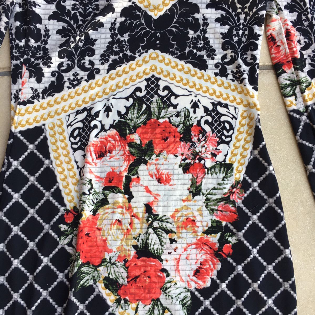  new goods tag not yet arrived TOPSHOP top shop Black Baroque Print Tapestry Bodycon Dress size UK8 US4 EUR36 black red other regular price,6.300 jpy 