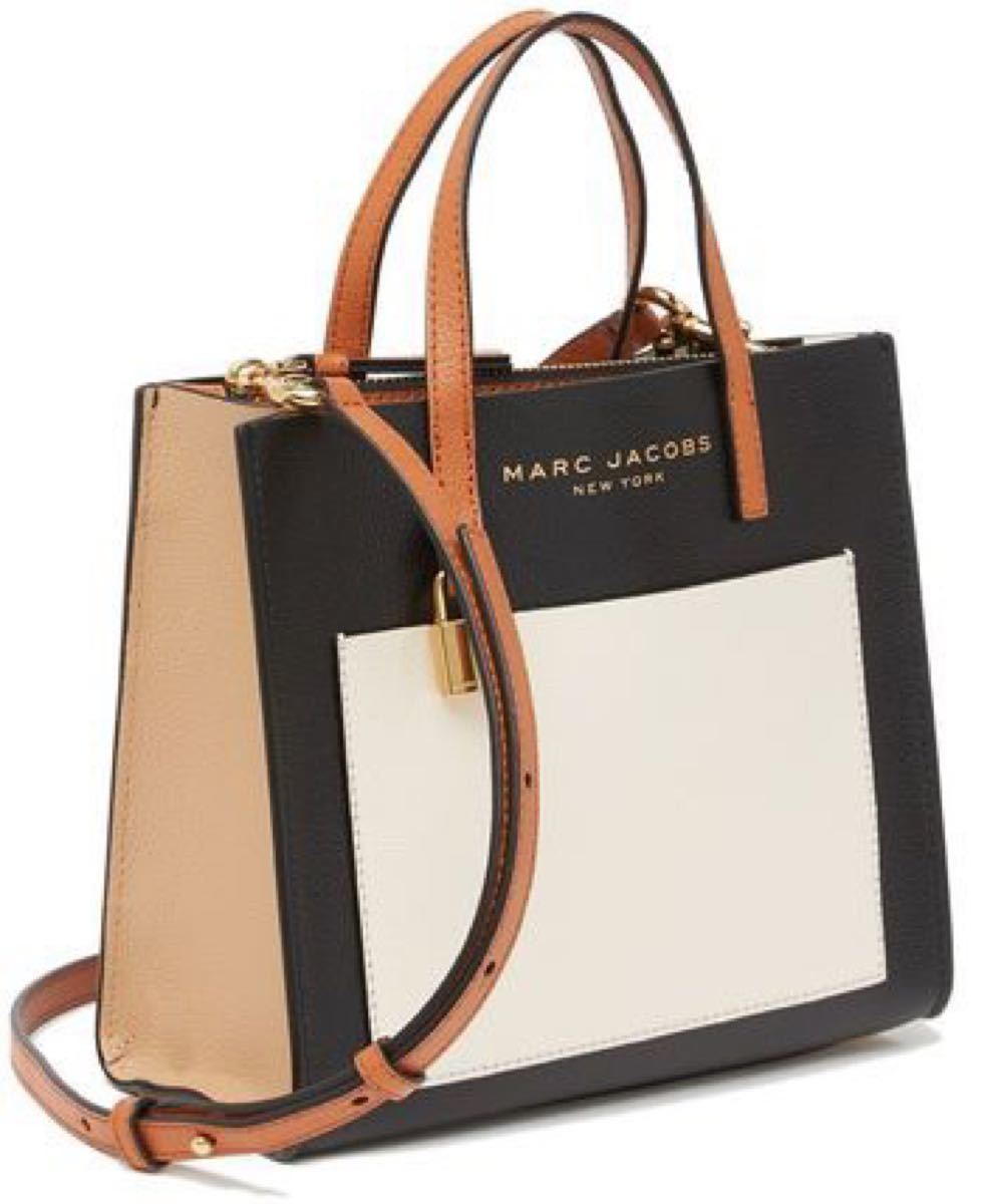 【新品未使用】MARC JACOBS ミニ グラインド バッグ 黒 茶 白