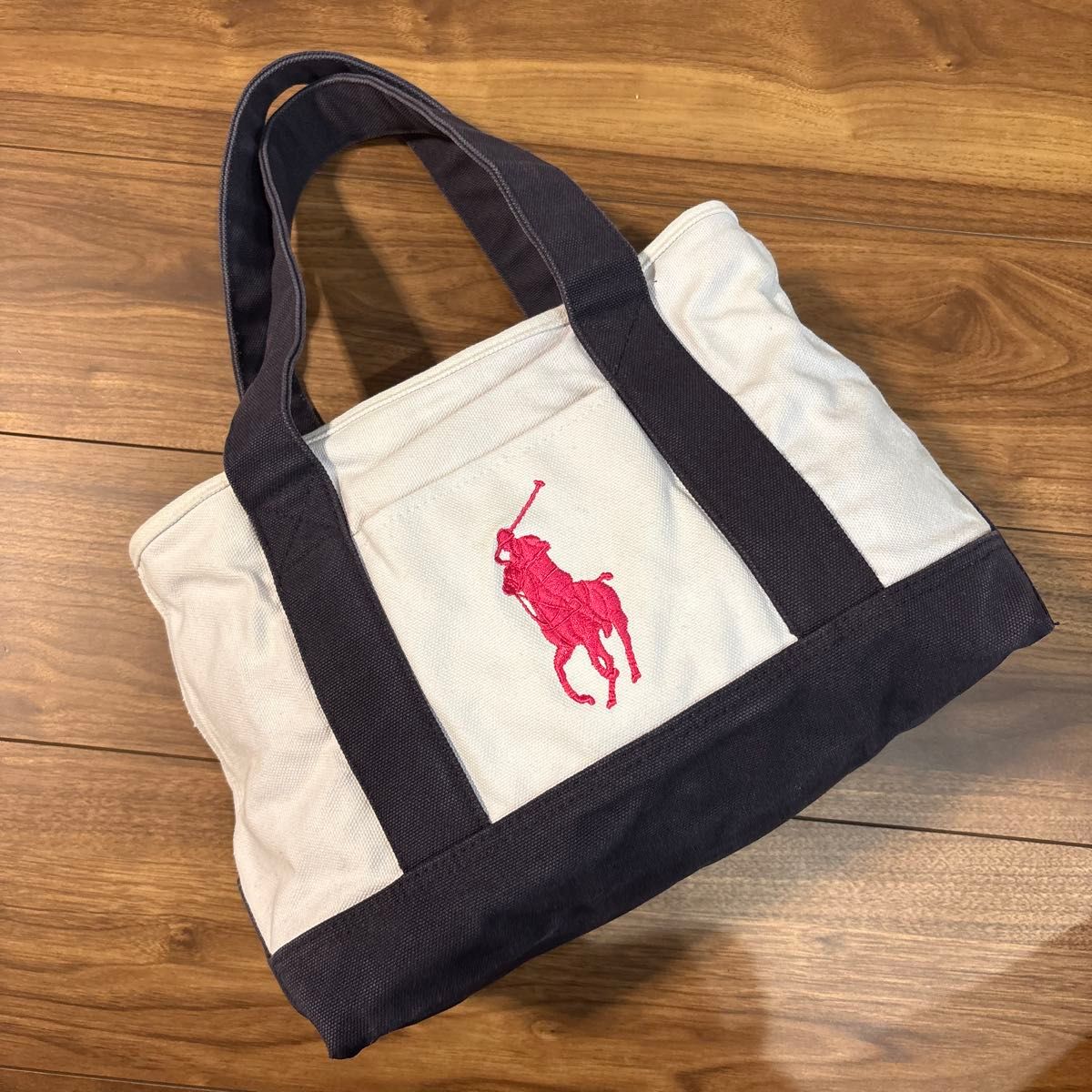 Ralph Lauren☆刺繍 ポニーロゴ キャンバス トート バッグ 美品】POLO ラルフローレン 帆布キャンパス トートバッグ 刺繍