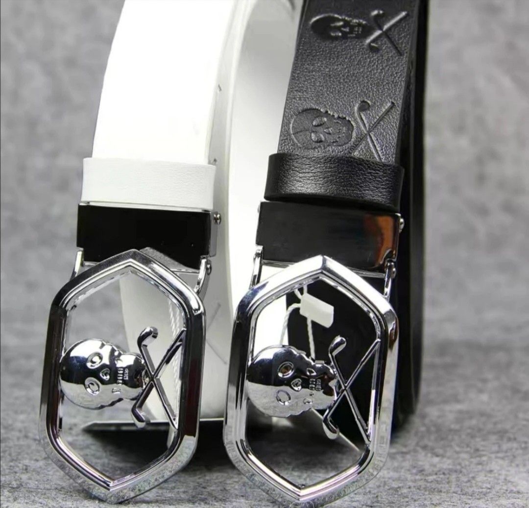 大人気 ゴルフ 牛革ベルト男女兼用 黒 マークアンドロナ ゴルフ 牛革ベルト男女兼用 ホワイト/ブラック