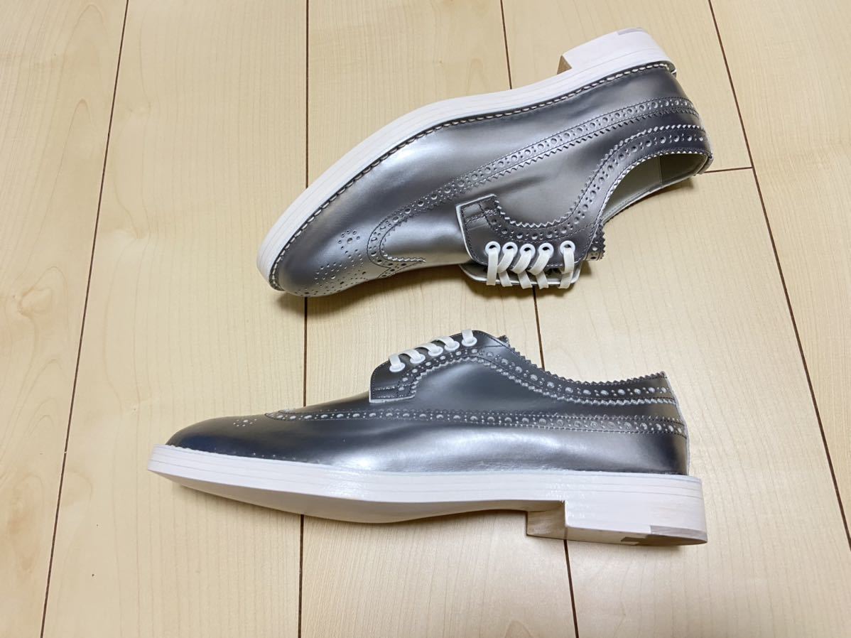 ヤフオク 新品 ヒロシツボウチ 6 シルバーレザーシューズ ヤフオク 新品 ヒロシツボウチ 6 シルバーレザーシューズ