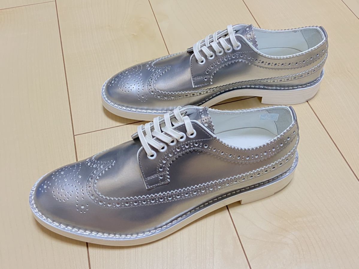 ヤフオク 新品 ヒロシツボウチ 6 シルバーレザーシューズ ヤフオク 新品 ヒロシツボウチ 6 シルバーレザーシューズ