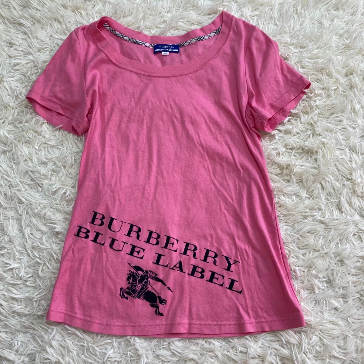 激レア バーバリーブルーレーベル Burberry 半袖Tシャツ ピンク BURBERRY BLUE LABEL カットソー 半袖Tシャツ バーバリーブルー