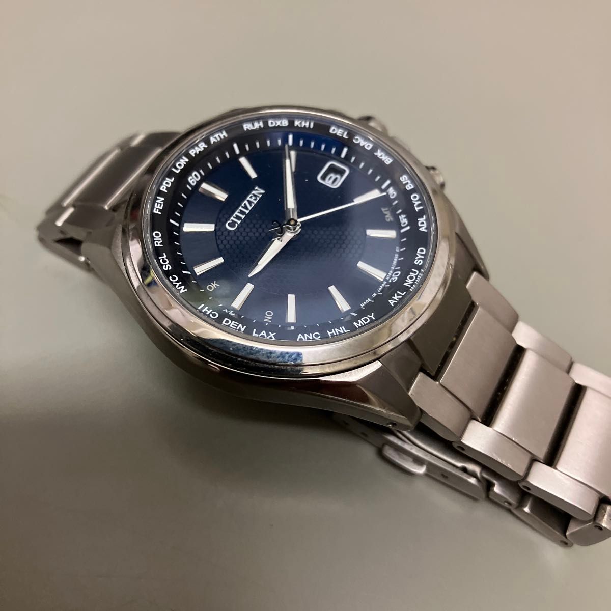 ゆきちんATTESAエコドライブ電波ソーラーチタンH410T014844 CITIZEN シチズン 稼働品 アテッサ エコドライブ 電波 ソーラー