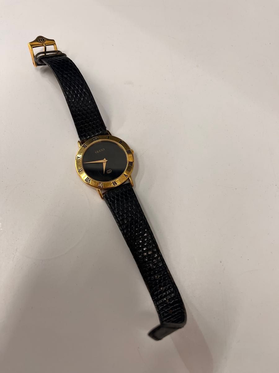 GUCCI 腕時計 ※不動品 GUCCI 3000M 不動 メンズ 腕時計 クオーツ ブラック|Yahoo