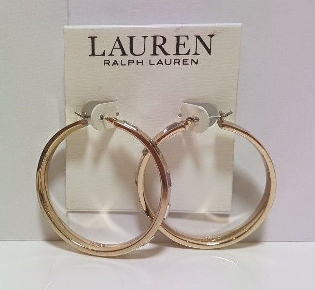 Ralph Lauren ラルフローレン GoldTone Script Logo Hoop ピアス RALPH LAUREN ラルフローレン フープピアス ゴールド フープ