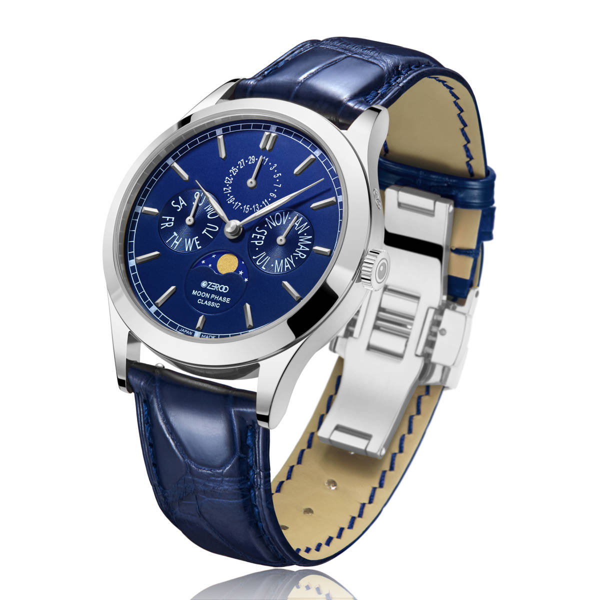 ZEROO CLASSIC MOONPHASE ゼロクラシックムーンファイズ 国産38mm腕時計 2万円台では買えなかった高級時計の美しさ 全て最高な素材を使用