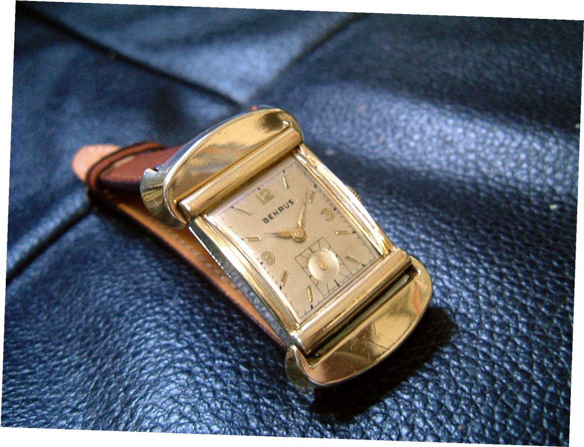 BENRUS　ベンラス　ビンテージ　ユニーク　デザイン　腕　時計　ウォッチ ◆ レトロ　　アンティーク　レア　お値打品　アート