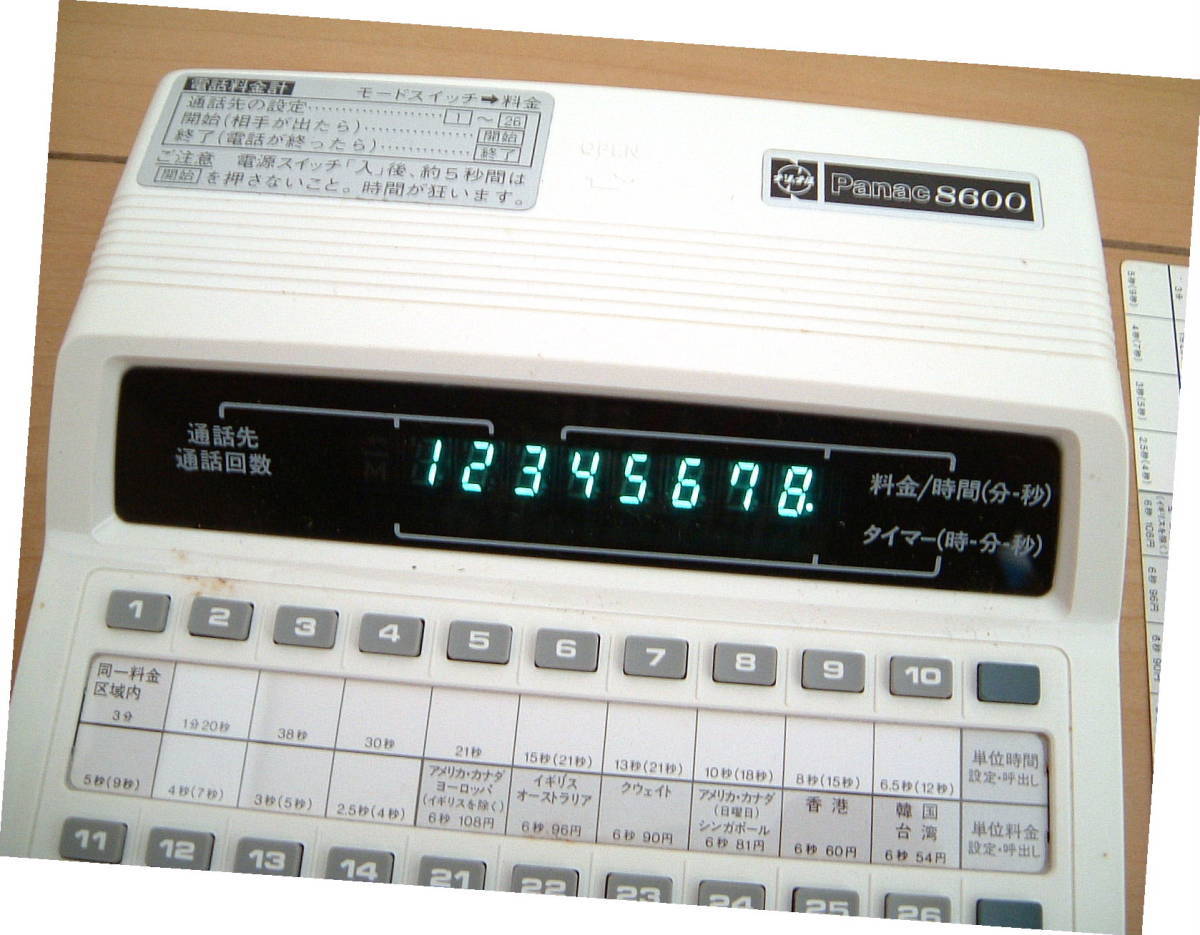 特殊モデル　ナショナル　Panac8600　電話料金計　付　電卓　◆　昭和　レトロ　計算機　１９７０年代　新品　パナソニック　電子ソロバン_画像2