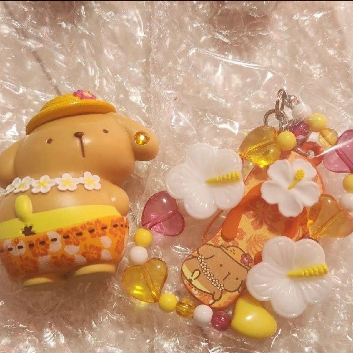 ポムポムプリン マスコット ストラップ トコナツバケーション