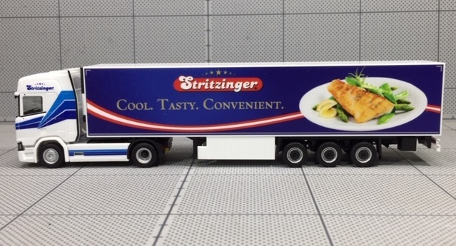 ヘルパ 1/87 Herpa Scania CRHD Refridgerated Trailer "Stritzinger"