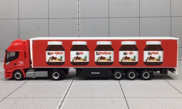 1/87 Herpa Iveco Stralis Hi-way XP Refridgerated Box Trailer #Nutella/Spedition Michel" _画像1