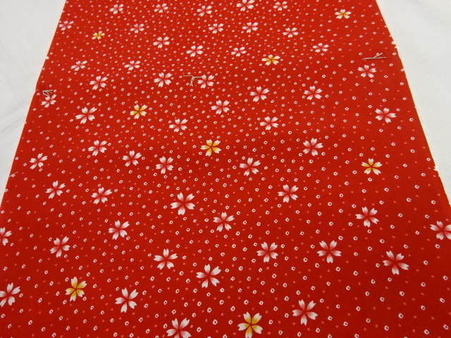  new goods * silk * cloth *.. thing long kimono-like garment * red ground . small flower .. rice field pattern. 