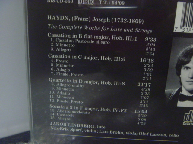 CD joseph haydn COMPLETE WORKS FOR LUTE AND STRINGS LINDBERG 輸入盤_画像3