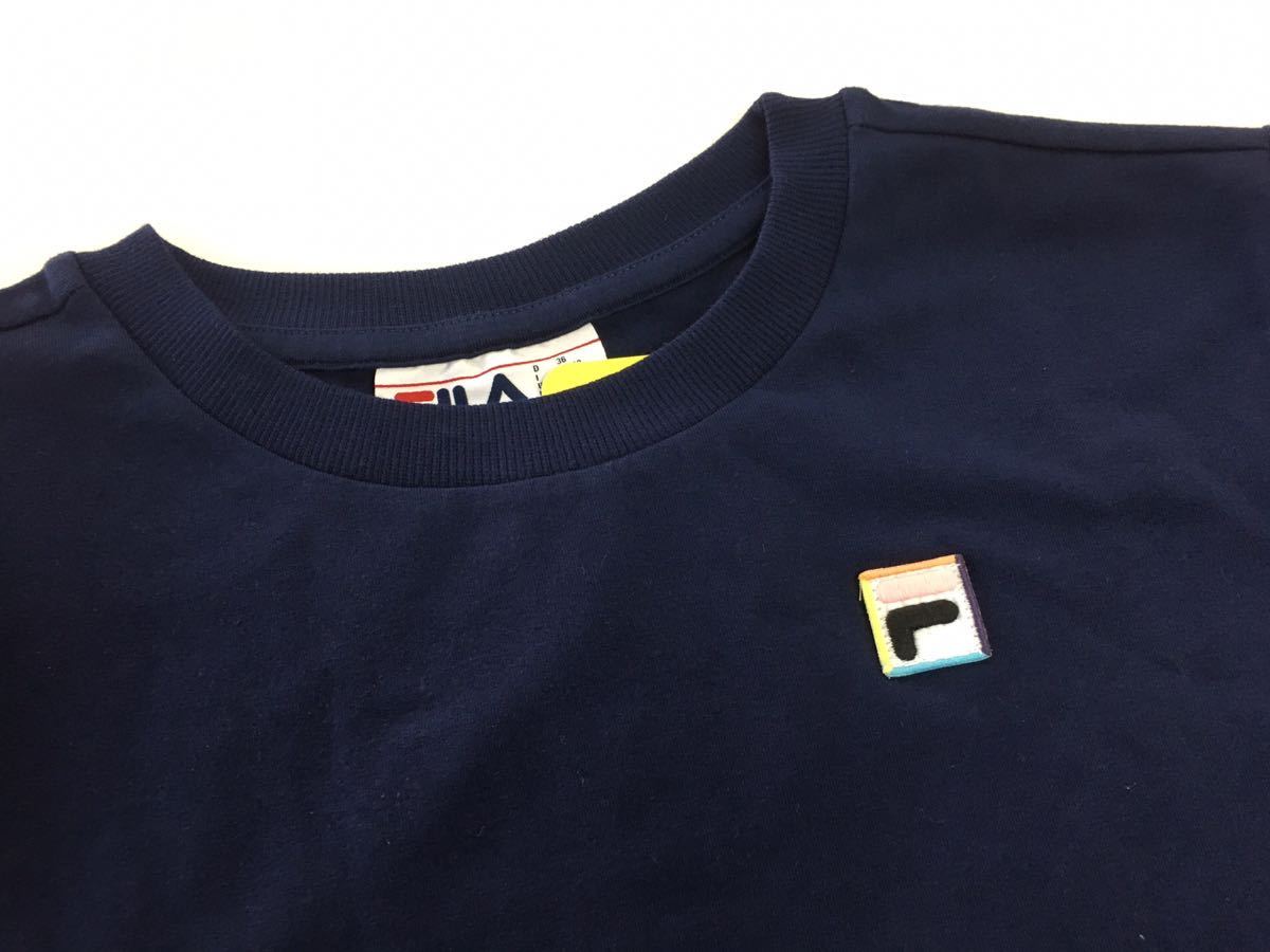 新品■FILA フィラ レディース 半袖カットソー Tシャツ S ネイビー ロゴTシャツ_画像4