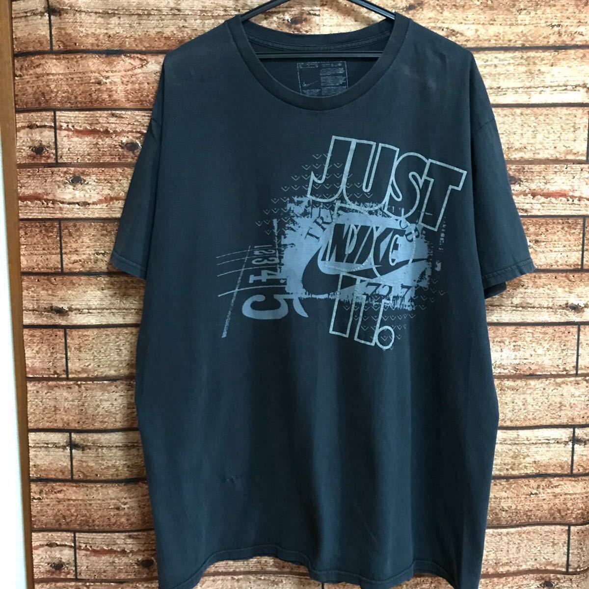 NIKE ナイキ Just Do It. ビックロゴ Tシャツ 半袖 メンズ 黒