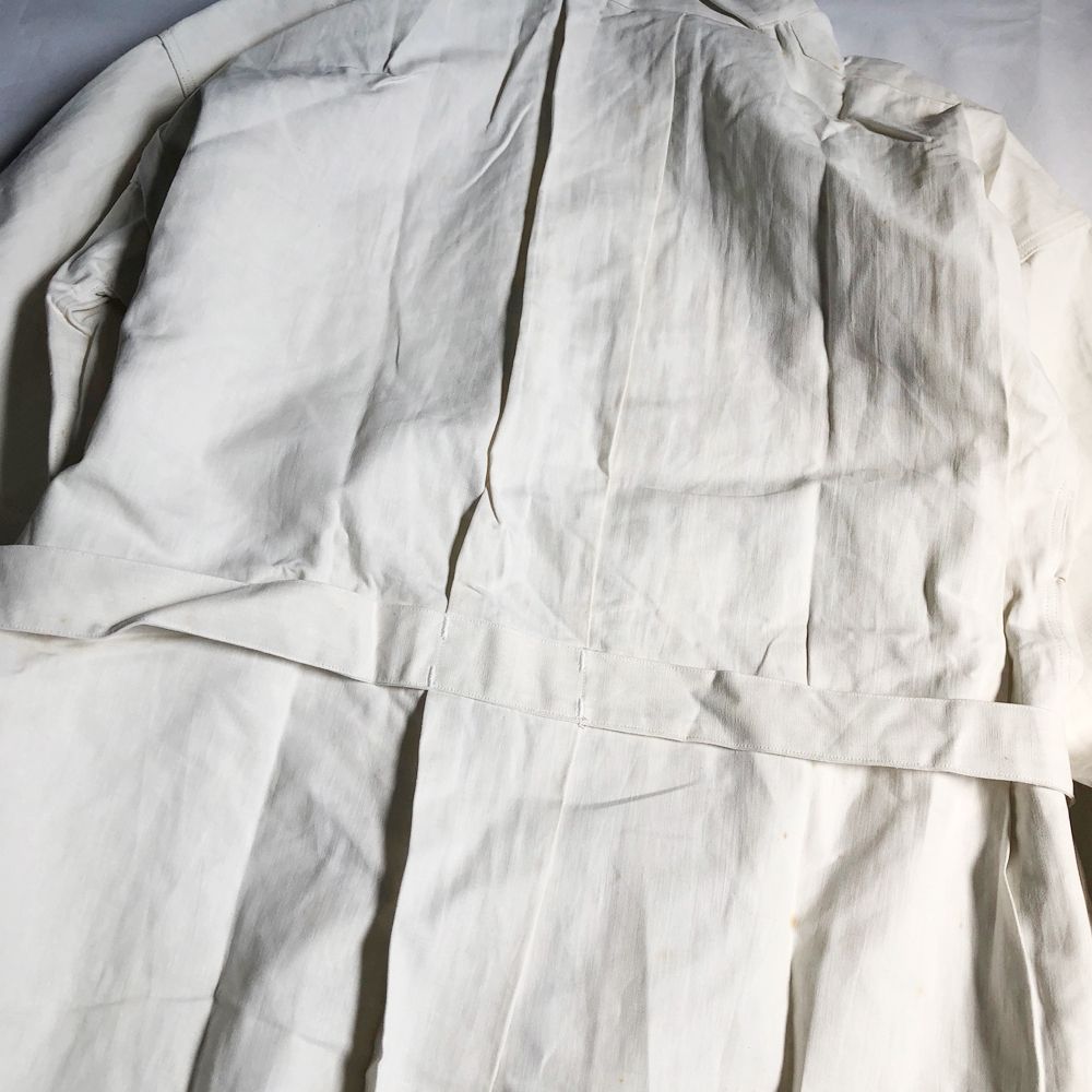  иллюзия класс! 30\'s BOURGERONlinenLINEN SMOCK неиспользуемый товар French милитари ho spitaru рубашка FRENCH HOSPITAL MILITARY Франция производства 