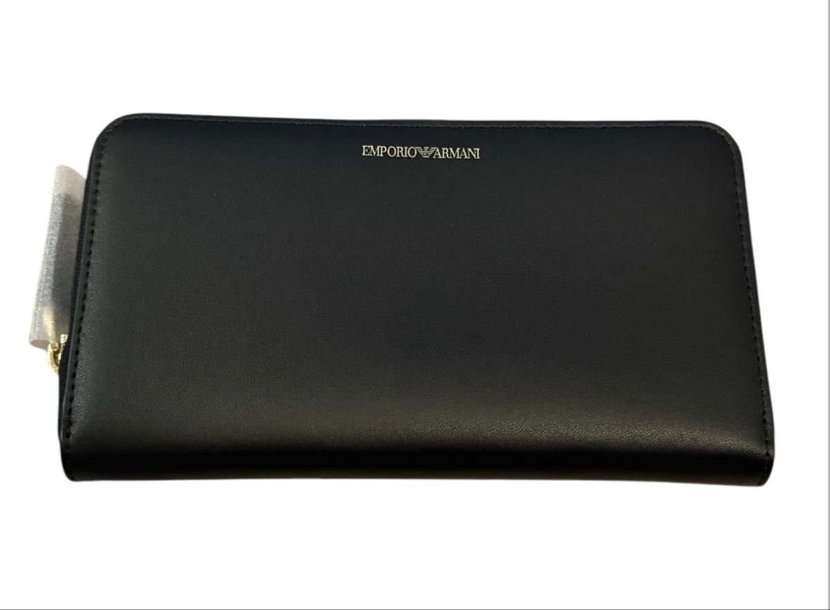 ★EMPORIO ARMANI★ アルマーニ ロゴ ジップウォレット 長財布 ARMANI』 / アルマーニ ブラック 黒 ラウンドジップ ファスナー