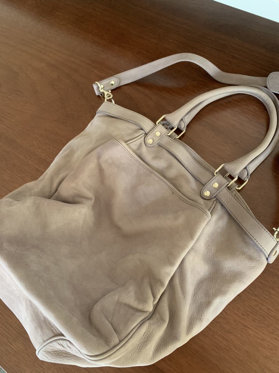  Vanessa Bruno vanessabruno tote bag shoulder bag shoulder .. bag leather suede mauve gray bucket type 