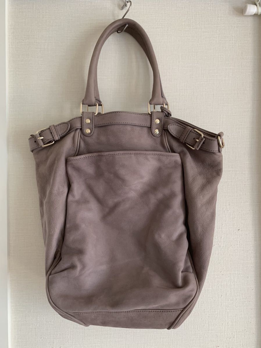  Vanessa Bruno vanessabruno tote bag shoulder bag shoulder .. bag leather suede mauve gray bucket type 