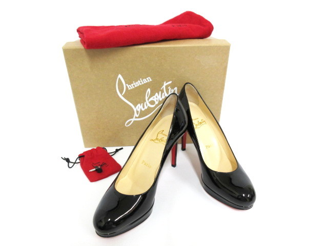 クリスチャンルブタン Christian Louboutin 1120419 ハイヒール ピンヒール パンプス パテントレザー ブラック サイズ35 (22cm)_画像1