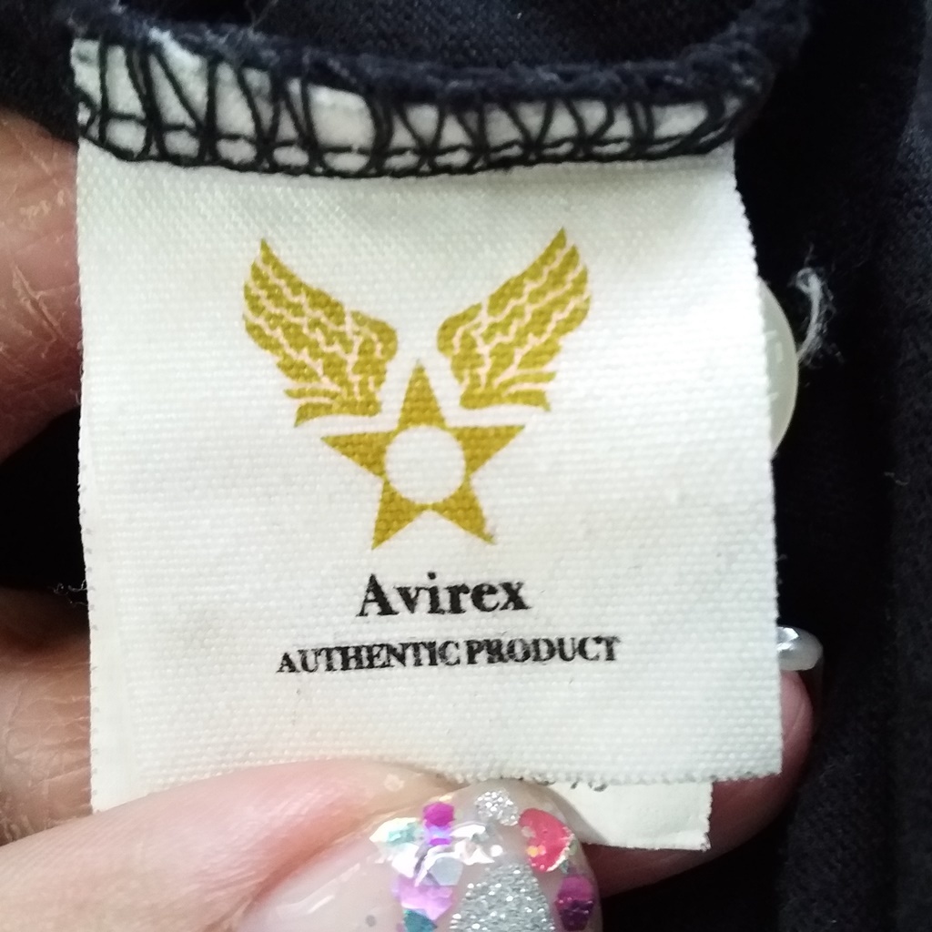 【人気】AVIREX/アヴィレックス 胸ポケット 両面プリント 半袖ポロシャツ ブラック サイズM/6305_画像6