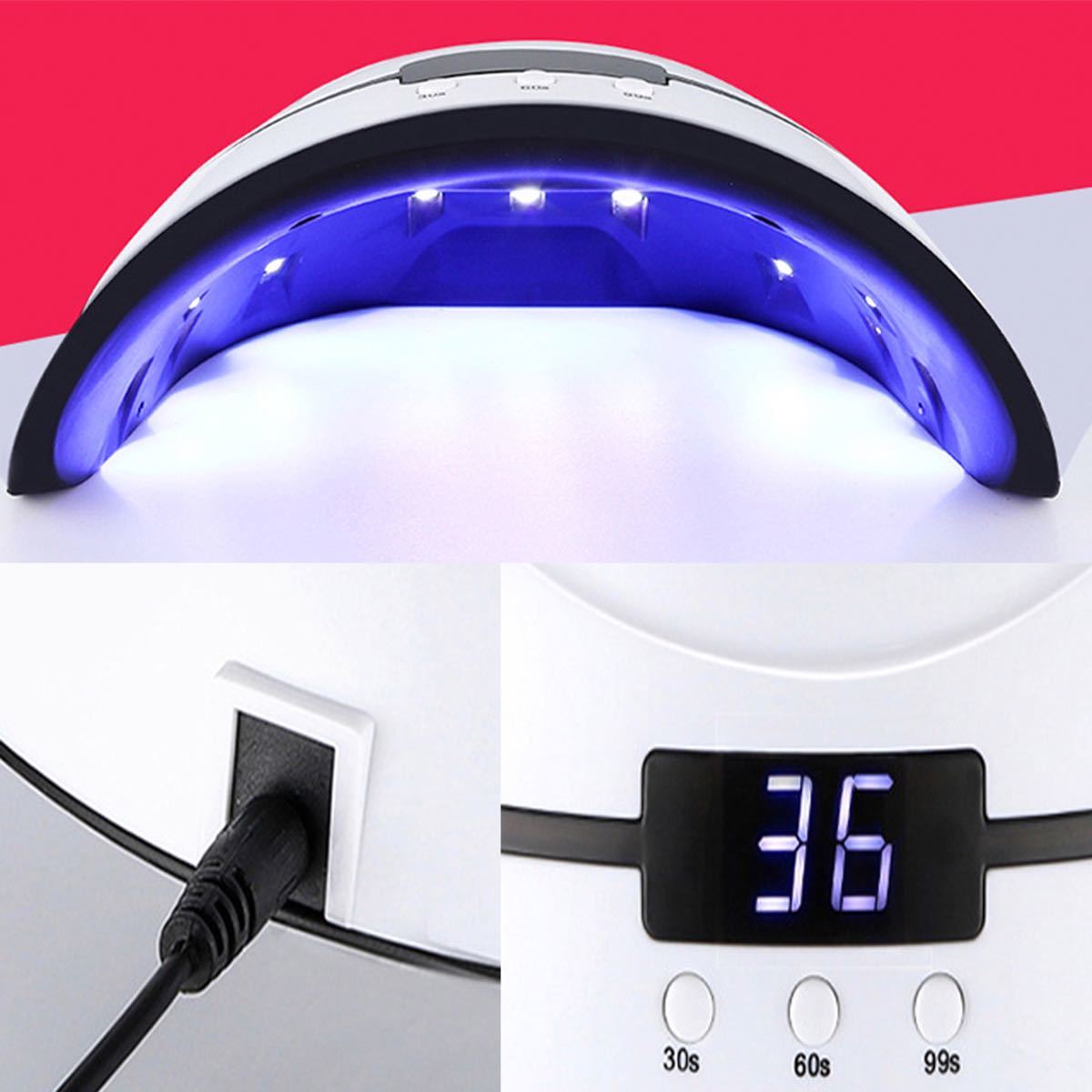 ジェルネイルライト UV LED ネイルドライヤー ３６W レジンクラフト