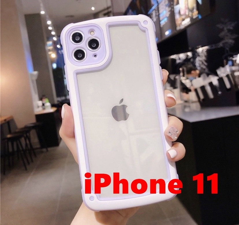 【iPhone11】パープル iPhoneケース 大人気 シンプル フレーム iPhoneカバー iPhone11ケース iPhone11カバー 紫 かわいい インスタ映え_画像1