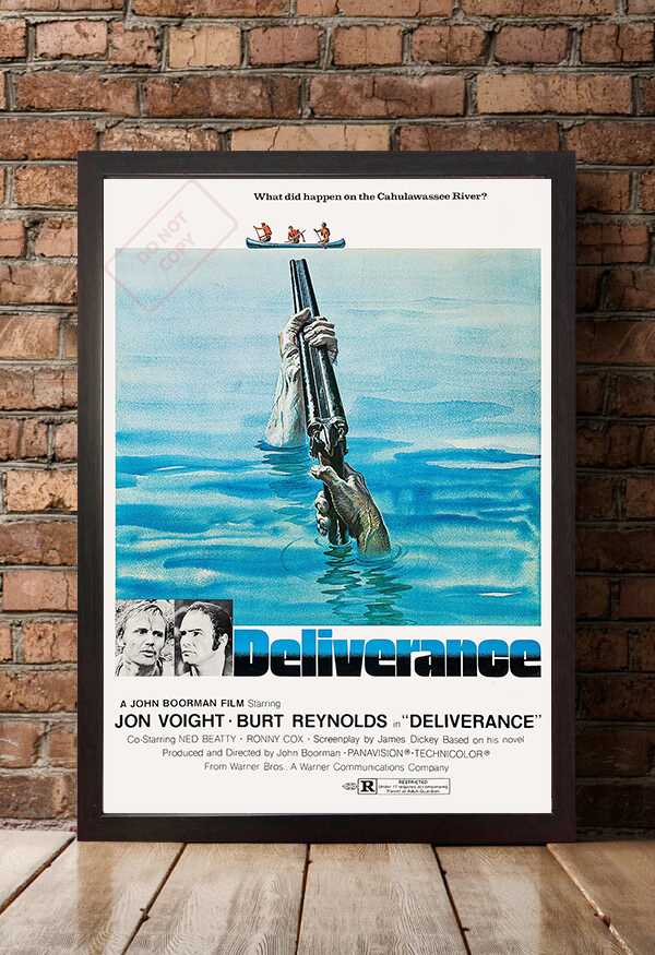 US版ポスター『脱出』（Deliverance）1972 ★バート・レイノルズ/ジョン・ヴォイト/ジョン・ブアマン_額装イメージ（額は付属しません）