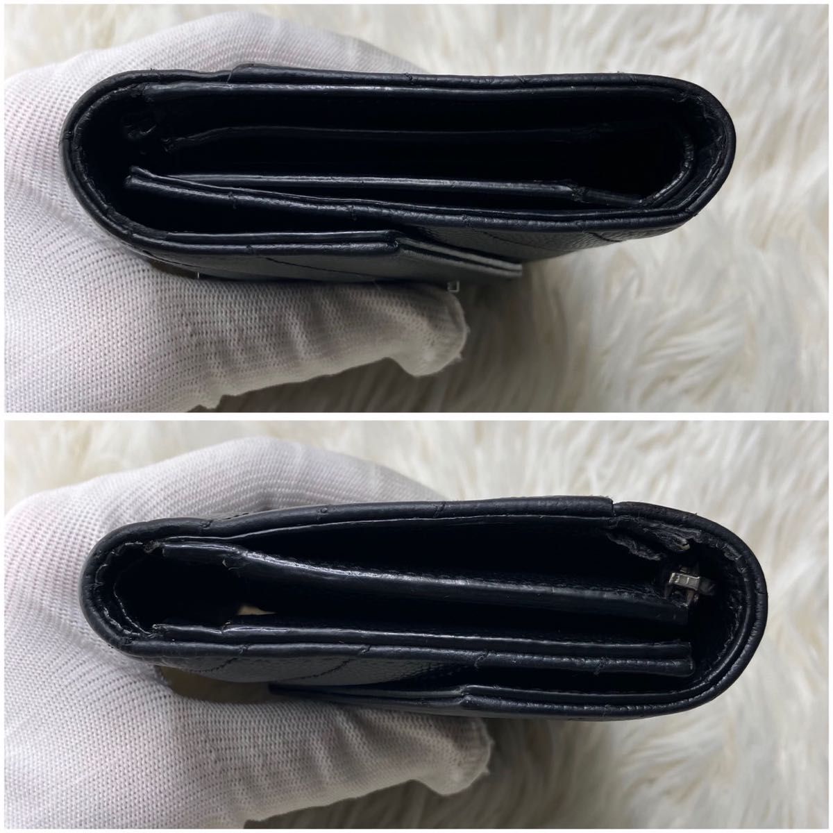 極美品✨サンローラン カードケース YSL カサンドラ キャビアスキン 黒 極美品 サンローラン カードケース YSL カサンドラ キャビア