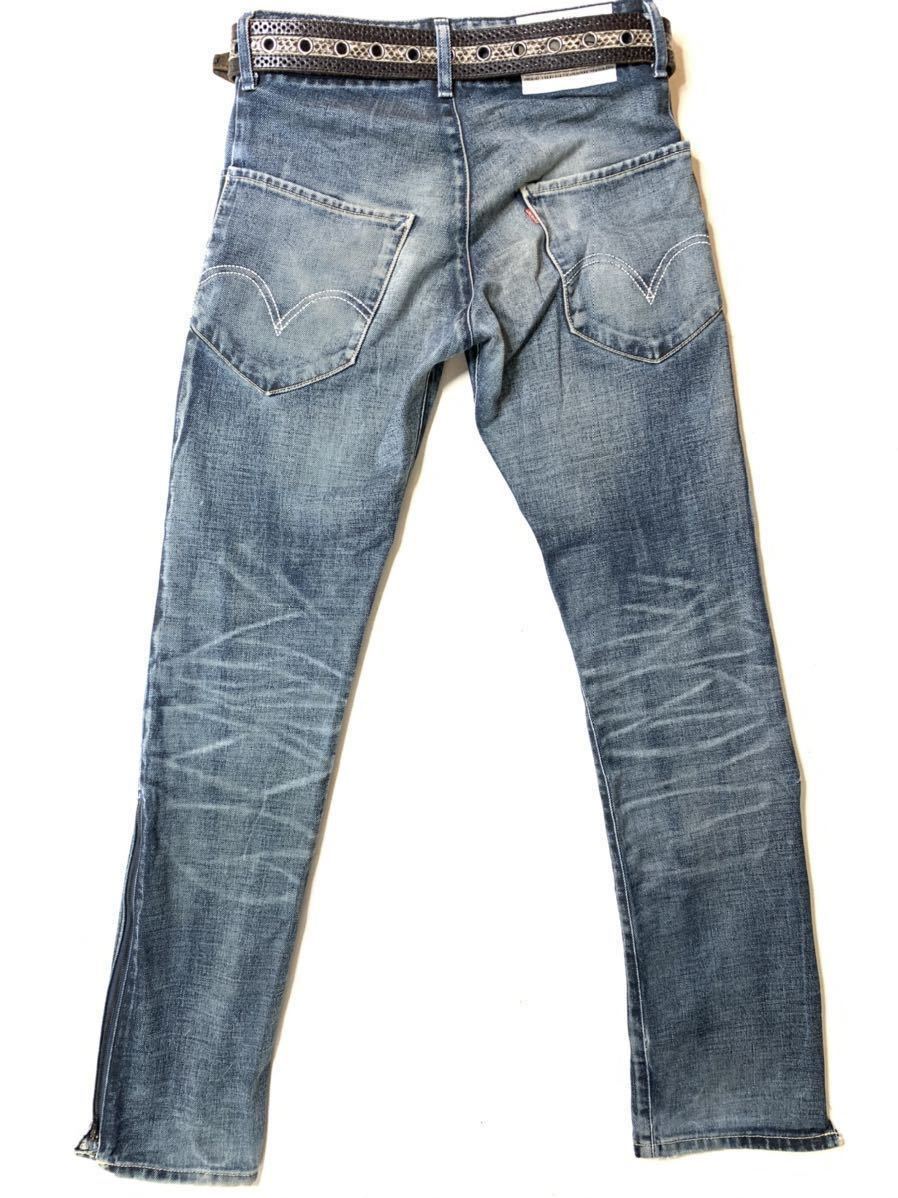 ★levi's★w30 78cm 7704 20 ジーンズ 裾ジップ リーバイス 濃紺 デニムパンツ Gパン_画像4