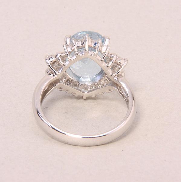限定販売】 《質屋出品》Pt900☆大粒アクアマリン4.12ct+ダイア