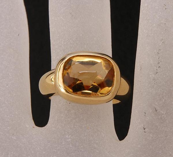 { pawnshop exhibition } Star Jewelry *k18 citrine ring *C-1771