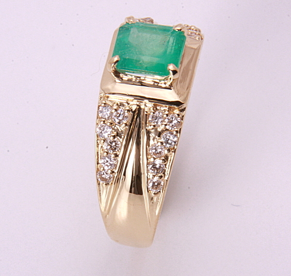 { pawnshop exhibition }k18* natural emerald 0.7ct+ diamond te The Yinling g*C-4603