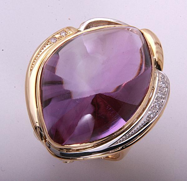 オンラインショップ 《質屋出品》k18/Pt900☆天然アメシスト39.45ct+