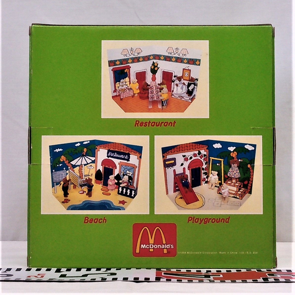 ※販促品《Teddy Bears Party：緑箱 》(マクドナルド/1999年製)〈箱付・新品〉※_テディ・ベア（緑箱）の裏面の全体写真