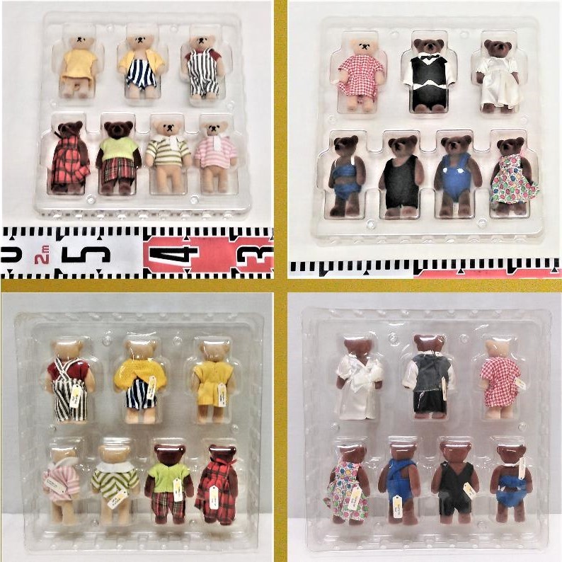 ※販促品《Teddy Bears Party：緑箱 》(マクドナルド/1999年製)〈箱付・新品〉※_人形２ケース…上段は表面・下段は裏面