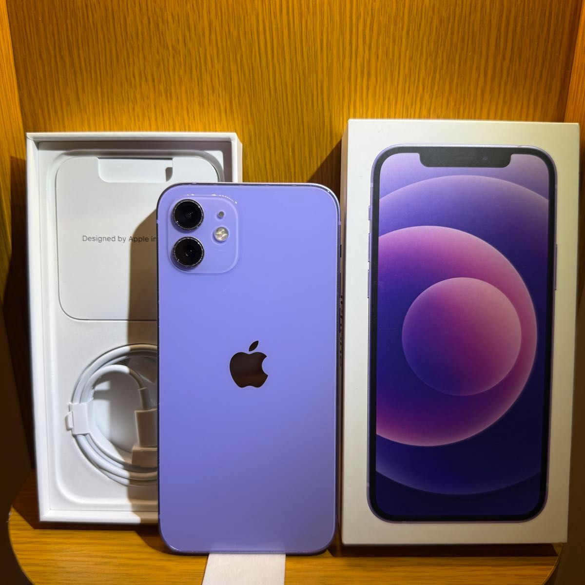 【美品】バッテリー交換済!iPhone12 パープル 128G SIMフリー 美品】iPhone12 128GB パープル Apple Store版SIMフリー