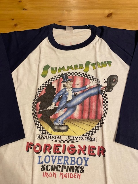 1982年製 UNKNOWN SUMMER STRUT Vintage 七分丈 Raglan Sleeve T-Shirt/ラグランTシャツ / FOREIGNER LOVERBOY SCORPIONS IRON MAIDEN_画像3