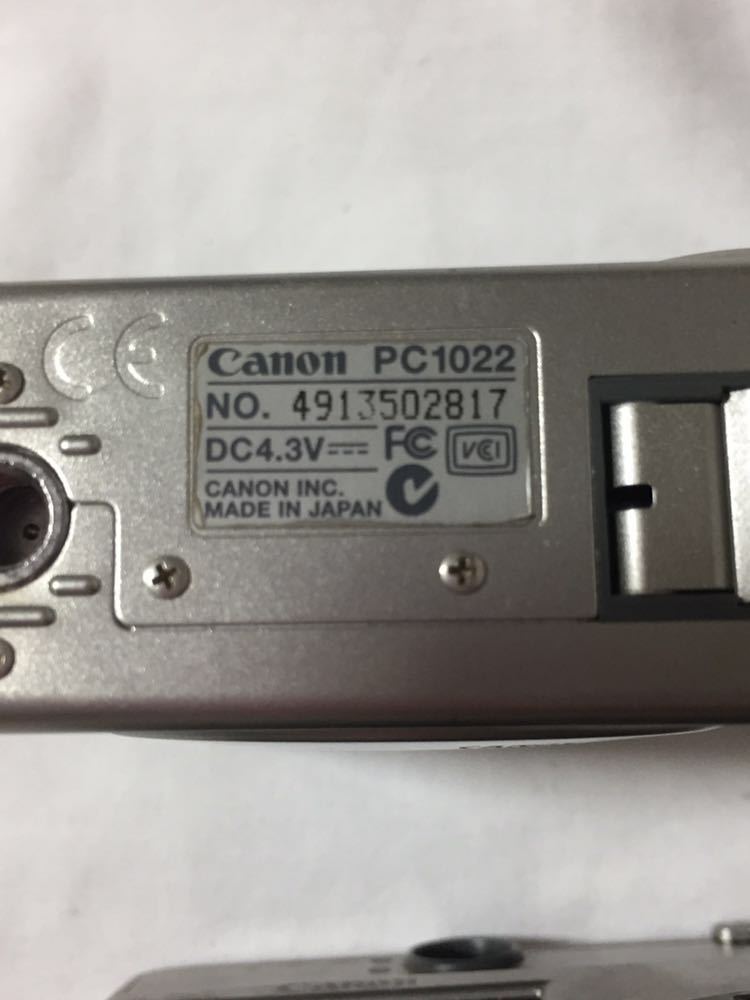 キャノン　PC1022　PC1037　デジタルカメラ　２個　難あり　ジャンク　充電器　バッテリー付　ＣＦカードメモリー　レトロ_画像5