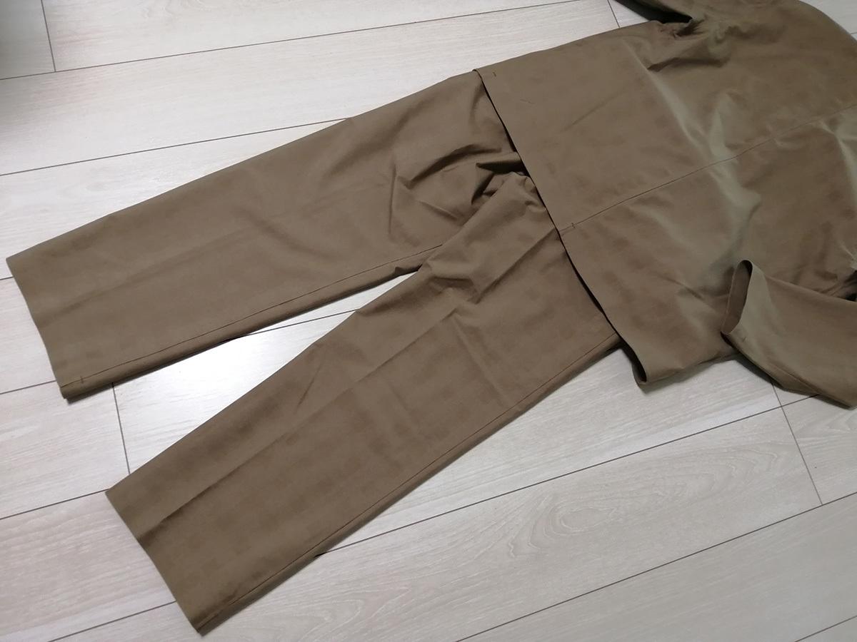 ◆新品 デサント ポーズ DESCENTE PAUSE グレンチェック ジャケット&パンツ 2B スーツ 上下 L ベージュ 定価62,700円 AURALEE 送料無料