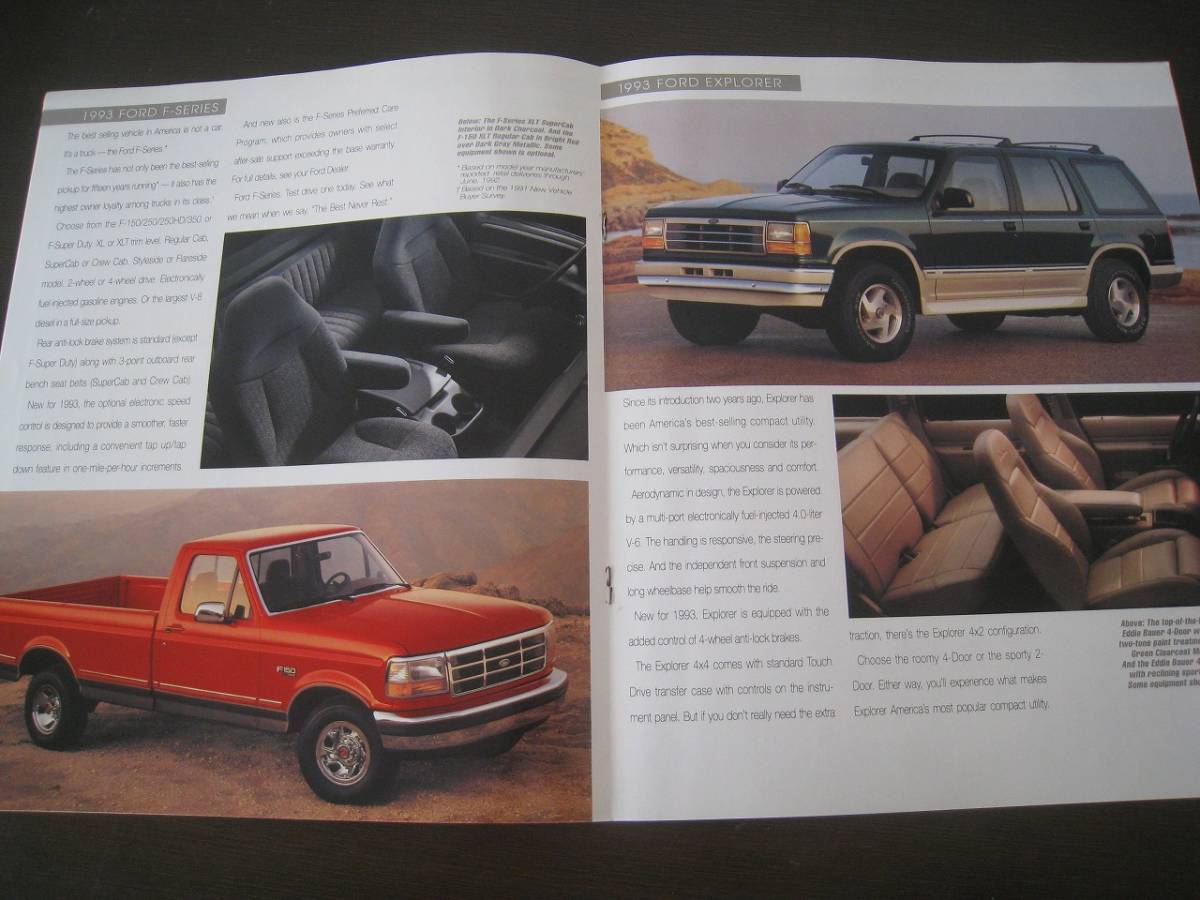 ★C3900 海外カタログ英語 フォード レンジャー・Ｆシリーズ・エクスプローラ・ブロンコ 1992_画像3