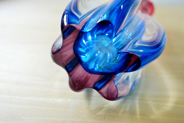Kodama GLASS コダマ ガラス 花瓶 ベース ピンク ブルー_画像9