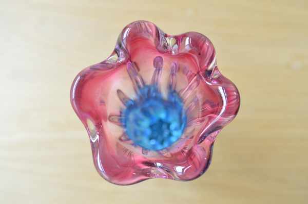 Kodama GLASS コダマ ガラス 花瓶 ベース ピンク ブルー_画像10