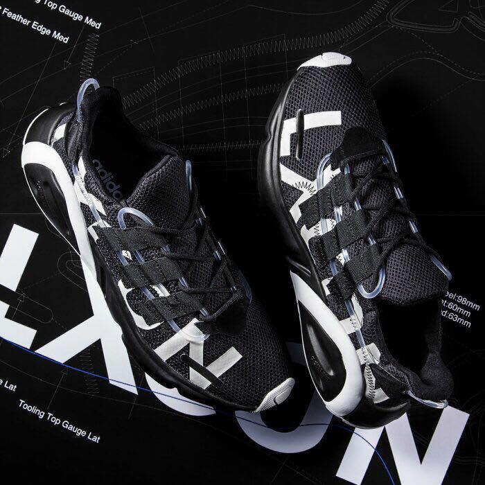 超希少 新品未使用 adidas アディダス LXCON レキシコン 27.0cm US9 ブラック 黒 白 ホワイト サイドロゴ スニーカー Y-3 ワイスリー NMD