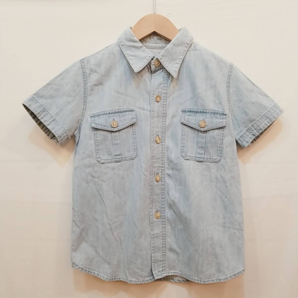 アーペーセー A.P.C. 半袖 デニム シャツ 日本製 インディゴ サイズ36 02G2603_画像1